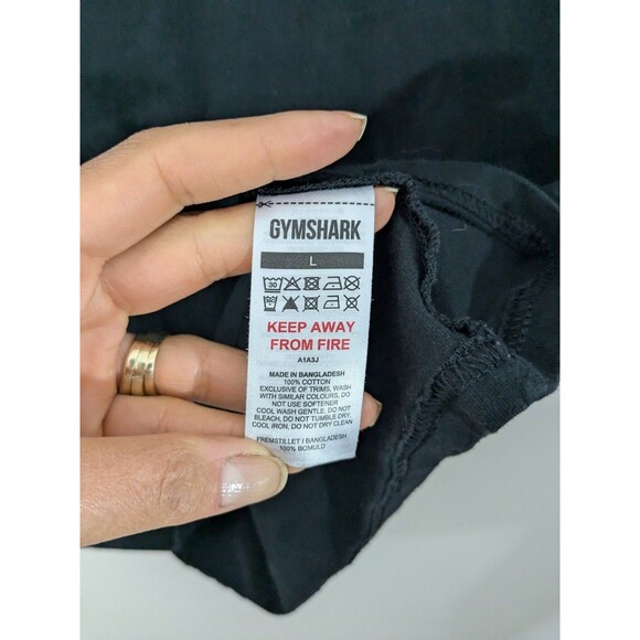 Gymshark Crest T-Shirt Men’s Large Short Sleeve Crew Neck Black 100% Cotton Tee - Picture 6 of 8